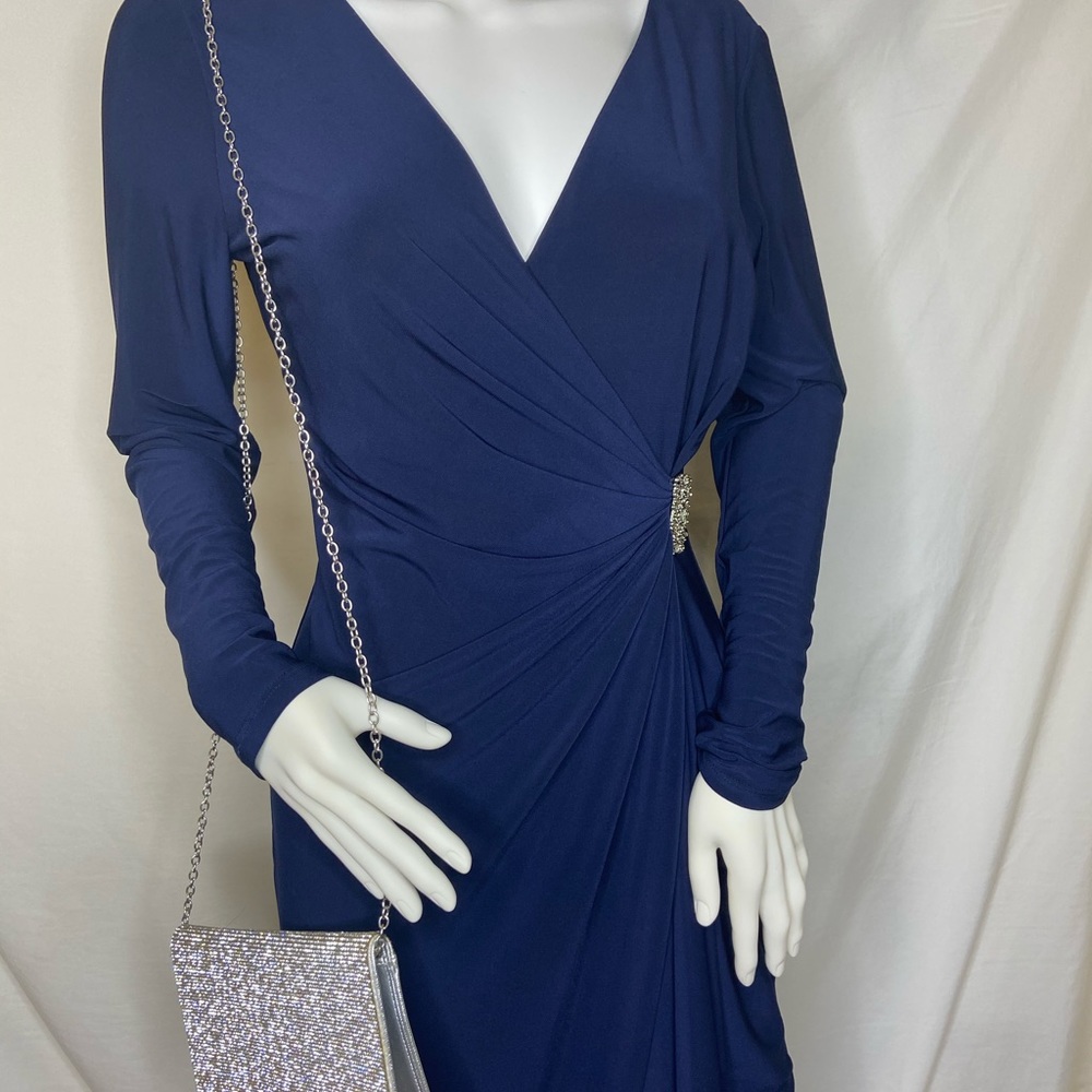 Gorgeous Navy Blue Long Sleeve Dress